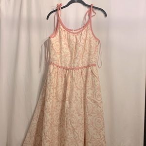 Light cream and pink gal meets glam dress